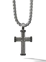 David Yurman pendentif Chevron Cross en argent sterling (33,5 mm) - Noir