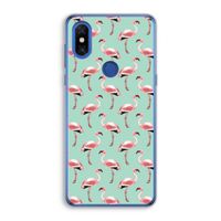 Flamingoprint groen: Xiaomi Mi Mix 3 Transparant Hoesje