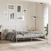 Bedframe met hoofd- en voeteneinde metaal wit 180x200 cm