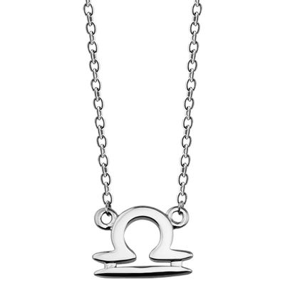 JWLS4U ZN010S Ketting Sterrenbeeld Weegschaal zilver 42-45 cm