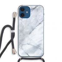 Witte marmer: iPhone 12 mini Transparant Hoesje met koord