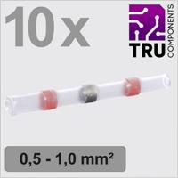 TRU COMPONENTS TC-13448512 Stootverbinder Met krimpkous 0.5 mm² 1.0 mm² Volledig geïsoleerd Rood 10 stuk(s)