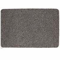Anti slip deurmat/schoonloopmat pvc grijs extra absorberend 60 x 40 cm voor binnen - thumbnail