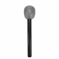 Nep microfoon zwart/zilver 30 cm   - - thumbnail