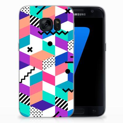 Samsung Galaxy S7 | TPU Hoesje | Blokken Kleurrijk