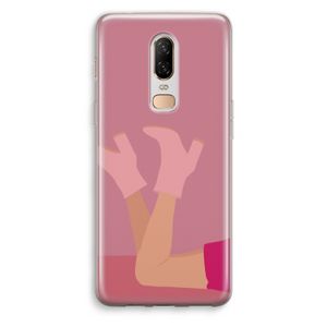 Pink boots: OnePlus 6 Transparant Hoesje