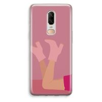 Pink boots: OnePlus 6 Transparant Hoesje