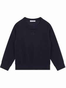 Dolce & Gabbana Kids pull en cachemire à logo DG - Bleu