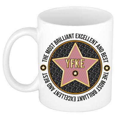 Naam mok Yfke - wit - Most Brilliant - keramiek - 300 ml - cadeau collega beker Naam mok Yfke - wit - Most Brilliant - keramiek - 300 ml - cadeau collega beker