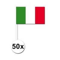 50 Italiaanse zwaaivlaggetjes 12 x 24 cm - thumbnail