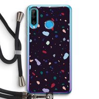 Dark Rounded Terrazzo: Huawei P30 Lite Transparant Hoesje met koord