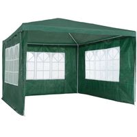 tectake® - Tuinpaviljoen partytent Baraban 3x3m met 3 zijdelen - groen - thumbnail