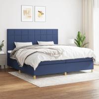 Boxspring met matras stof blauw 200x200 cm