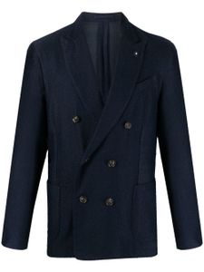 Lardini blazer croisé à plaque logo - Bleu