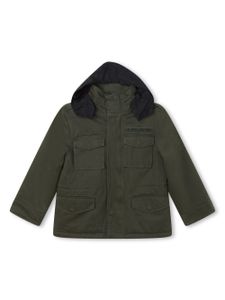 Zadig & Voltaire Kids parka en coton à ornements strassés - Vert