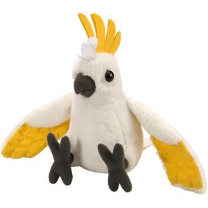 Wild Republic Pluche knuffel dier/vogel witte Kaketoe - 20 cm - Speelgoed vogels knuffelbeesten