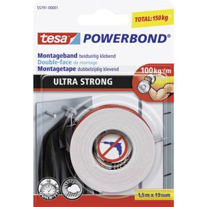 tesa ULTRA STRONG 55791-00001-00 Montagetape tesa Powerbond Wit (l x b) 1.5 m x 19 mm 1 stuk(s)