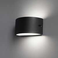 Hugo dimbare LED wandlamp - E27 fitting - excl. lichtbron - max. 18 Watt - Moderne muurlamp - IP54 voor binnen en buiten - Up & Down light - Zwart vo - thumbnail