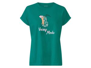 esmara Dames-T-shirt, licht getailleerd model, met ronde hals (S (36/38), Groen)
