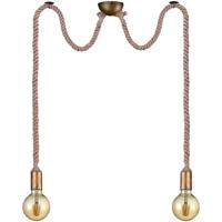 LED Hanglamp Oud Brons - 2-lichts Aluminium - E27 Fitting