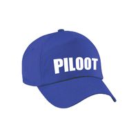 Carnaval verkleed pet / cap piloot blauw voor kids   - - thumbnail