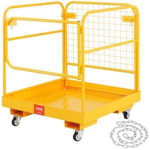 VEVOR werkplatform 92x92cm werkmand gemaakt van Q235B veiligheidsmand Laadvermogen tot 544kg heftruckplatform voor 1-2 personen heftruck opklapbaar werkplatform voor veilig werken op hoogte