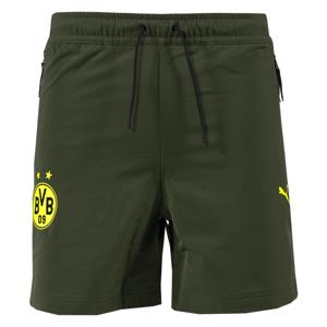 PUMA Borussia Dortmund Pumatech Broekje Woven 2024-2025 Donkergroen Olijfgroen Geel