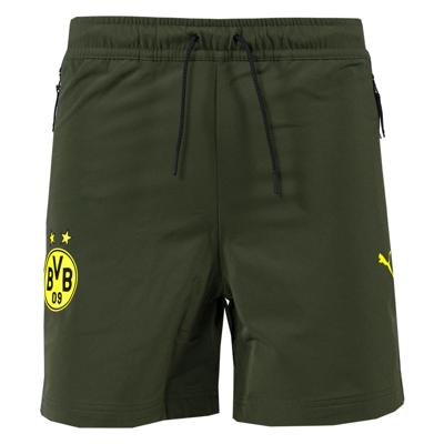 PUMA Borussia Dortmund Pumatech Broekje Woven 2024-2025 Donkergroen Olijfgroen Geel