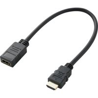 SpeaKa Professional SP-7870100 HDMI-kabel HDMI Verlengkabel HDMI-A-stekker, HDMI-A-bus 0.30 m Zwart Audio Return Channel (ARC), Vergulde steekcontacten