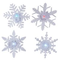 Raamversiering zuignappen met verlichte sneeuwvlokken 1x   -