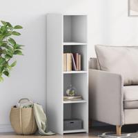 Hoge kast 30x41x124 cm bewerkt hout wit - thumbnail
