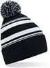 Beechfield CB473R Striped Fan Beanie - Black/White - One Size