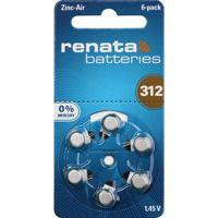 Renata Knoopcel ZA312 1.4 V 6 stuk(s) 165 mAh Zink-lucht Hearing Aid PR41