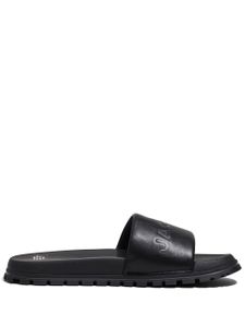 Marc Jacobs claquettes The Leather Slide à logo embossé - Noir