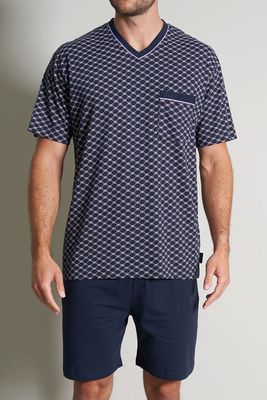 Gotzburg Shortama V-hals blauw-paars