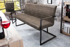 IndustriÃ«le sledebank LOFT 160cm taupe met armleuning - 42275