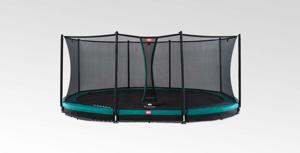 BERG Trampoline Favorit met Veiligheidsnet - Safetynet Comfort - InGround - 380 cm - Groen