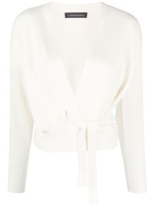 Lorena Antoniazzi cardigan en cachemire à taille nouée - Blanc