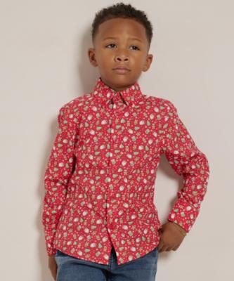 blouse met kerstprint