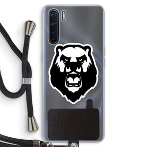 Angry Bear (white): Oppo A91 Transparant Hoesje met koord