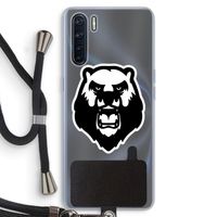 Angry Bear (white): Oppo A91 Transparant Hoesje met koord