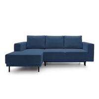 Haluta - Hoekbank Selina Ribstof - Marine Blauw - Links