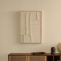 Kave Home Abstract Schilderij 'Klis' Met reliëf, 90 x 60cm