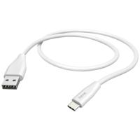 Hama 00201596 USB-laadkabel USB 2.0 USB-A stekker, USB-C stekker 1.50 m Wit