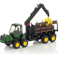 bruder John Deere 1210E Forwarder met vier boomstammen en grijper modelvoertuig 02133