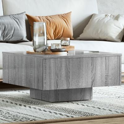 Salontafel 60x60x31,5 cm bewerkt hout grijs sonoma eikenkleurig