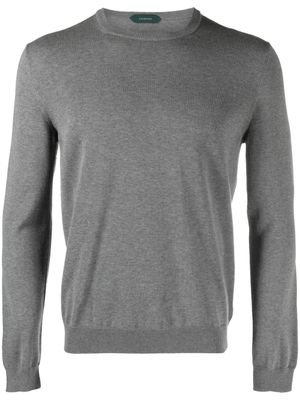 Zanone pull en maille à col rond - Gris