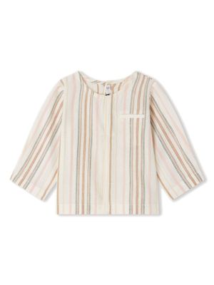 Bonpoint blouse en coton Gauguin à rayures - Tons neutres