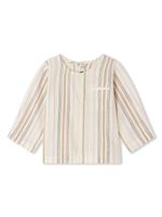 Bonpoint blouse en coton Gauguin à rayures - Tons neutres