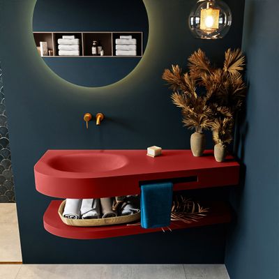 MONDIAZ RIVA 120cm Wastafel met planchet kleur Fire. Wastafel DULCET links 0 kraangaten kleur Fire. MONDIAZ RIVA 120cm Wastafel met planchet kleur Fire. Wastafel DULCET links 0 kraangaten kleur Fire.